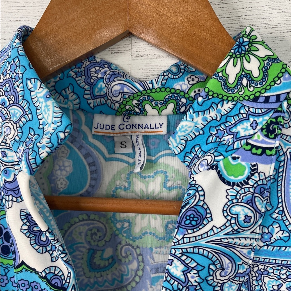 Jude Connally Blue and Green Paisley Top - Picture 2 of 6
